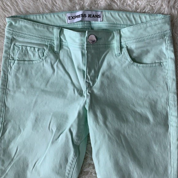 Express mint green cropped leggings jeggings 2 - Picture 2 of 11